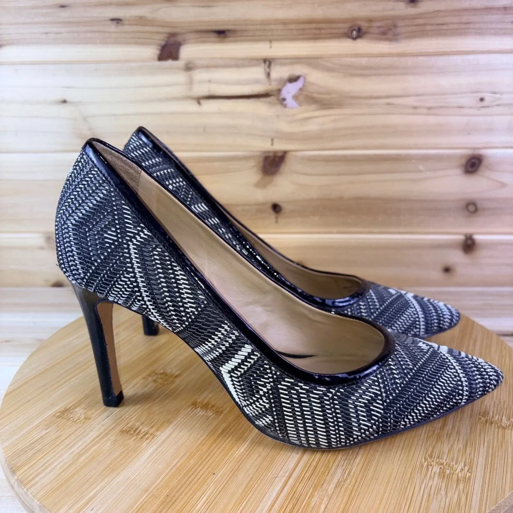 Antonio Melani Heels Womens 9 M Black and White Geometric Stiletto Pumps